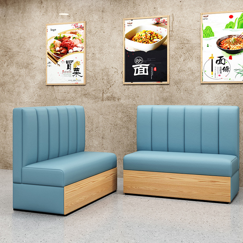 Customized cafe table and chairs restaurant furniture dine set solid wood booth seating sofa