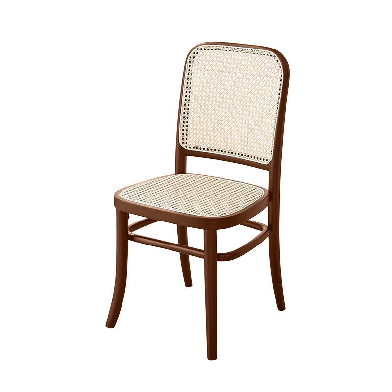 Nordic solid wood rattan square stool dining room homestay chair