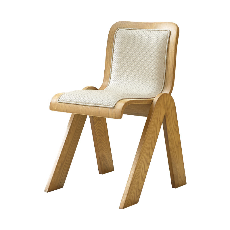 Nordic curved dining household wooden stools backrests designed by Sanato restaurant chair