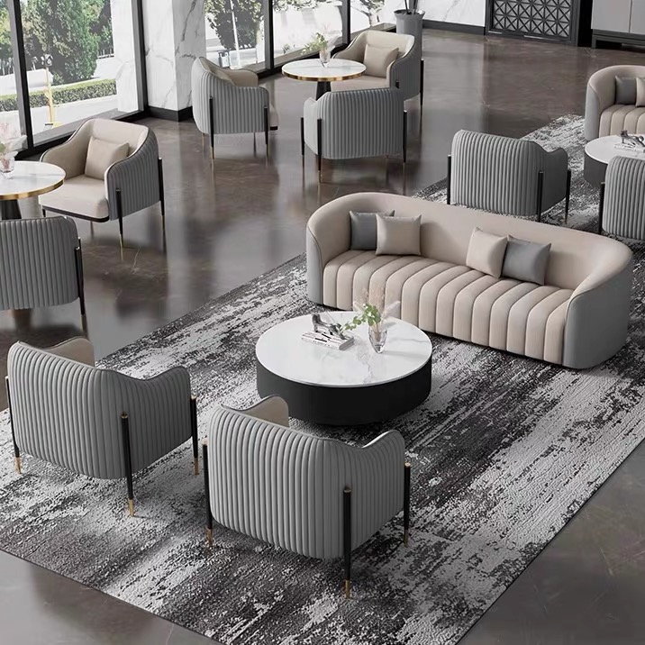 Commercial Modern fashion leisure sofa combination and chair hotel and restaurant sofa and table