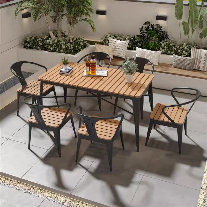 Garden party table outdoor sets of furniture bistro table metal cafes chair插图