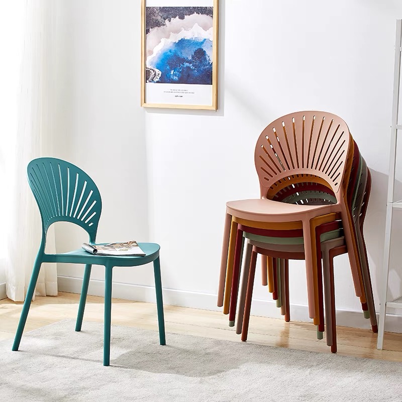 Comfortable stackable dining chair plastic chair with meeting chair and reception chair